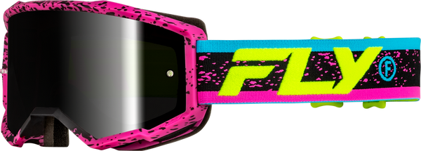 Goggle Fly Zone Rosa/Negro/Hi Vis Lente Humo Espejo