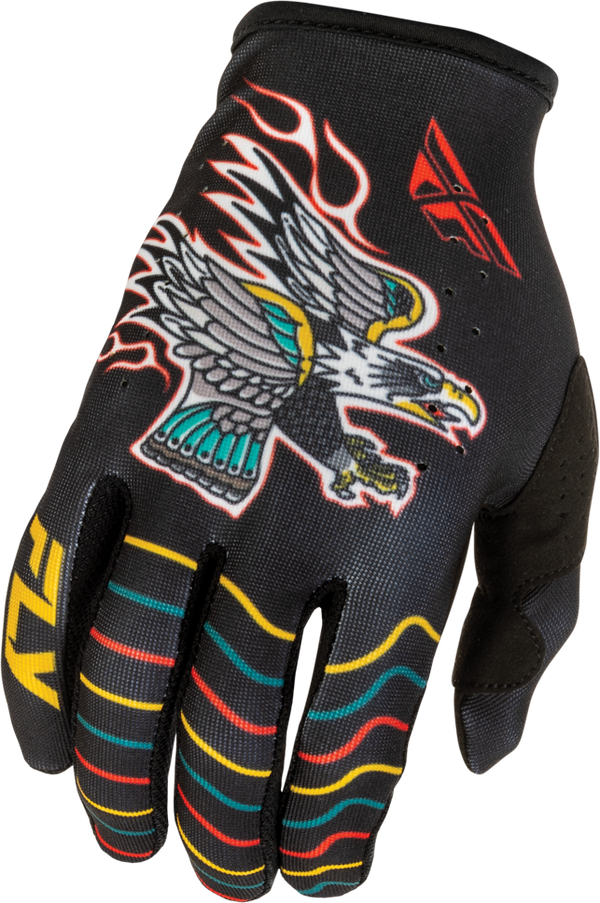 Guantes Fly Lite Americana Negro/Rojo/Dorado Niño