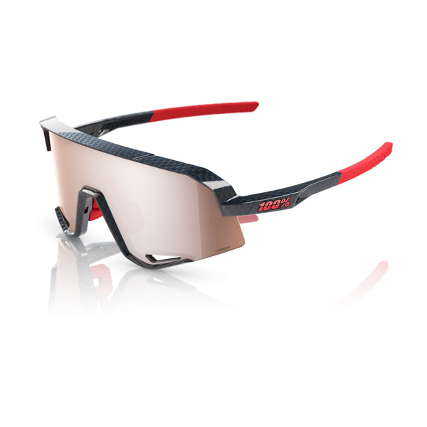 Gafas 100% Slendale  Carbon Fiber Brillante Lente Hiper Crimson Silver Espejo