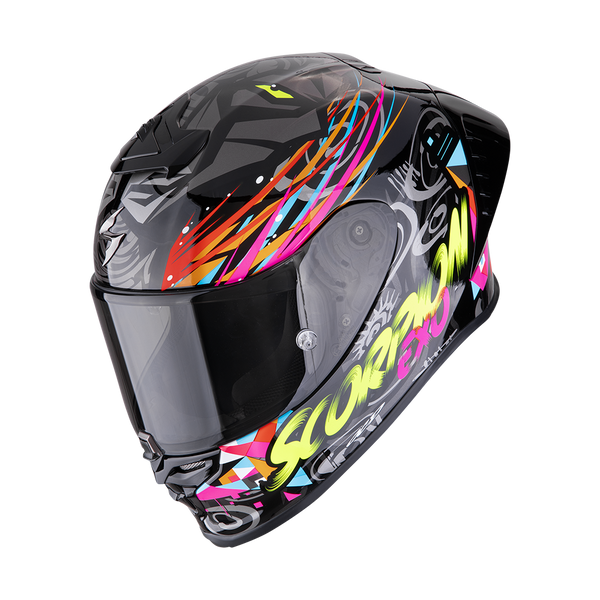 Casco Scorpion EXO-R1 Evo II Air Savage Negro/Azul/Rosa