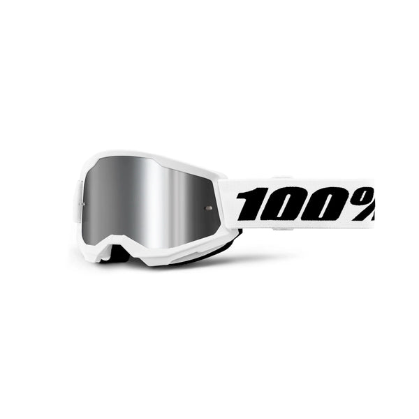 Goggle 100%  Strata 2 Blanca Lente Silver Espejo Niño
