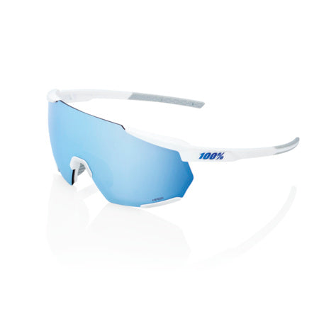 Gafas 100% Racetrap 3.0 Blanco Mate Lente Hiper Azul Espejo