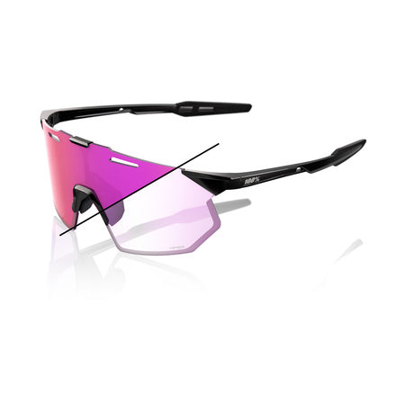 Gafas 100% Hipercraft SQ Negro Gloss Lente Fotocromatico Purpura Espejo