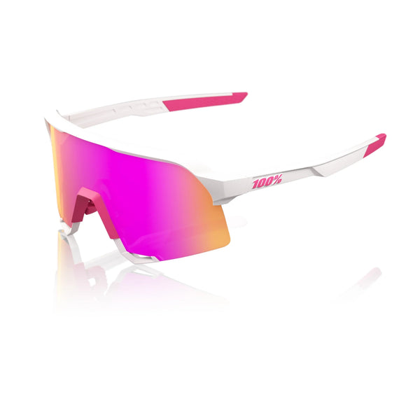 Gafas 100% S3 Blanco/Rosa Mate Lente Hiper Vital Pink Espejo