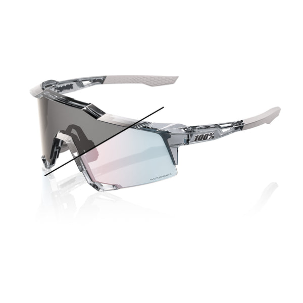 Gafas 100% Speedcraft Gris Polished Traslucido Lente Fotocromatico Dorado Rosa Espejo