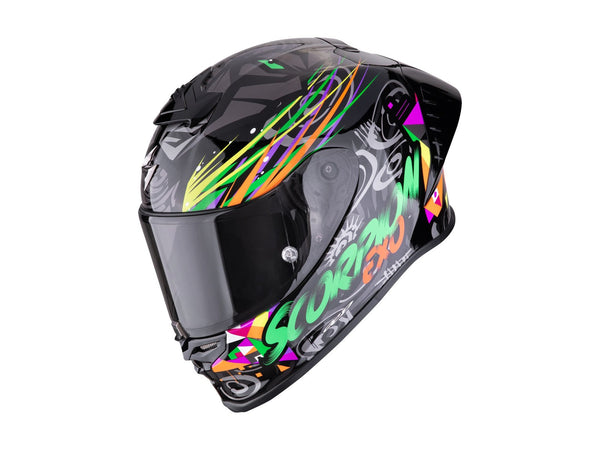 Casco Scorpion EXO-R1 Evo II Air Savage Negro/Verde/Naranja