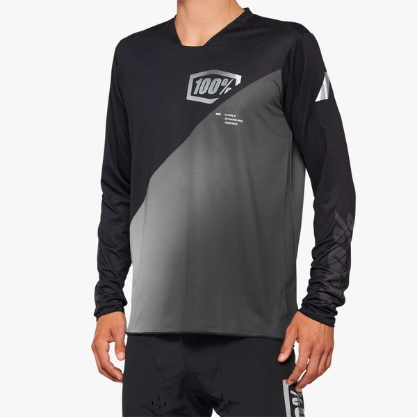 Jersey 100% R-CORE-X LS Negro/Gris
